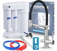Robinet de cuisine 3 voies Aquaphor Ari Flexible, mitigeur évier avec douchette extractible, bec pivotant, inox brossé
