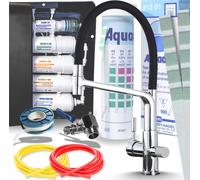 Robinet de cuisine 3 voies Ari Flexible, bec pivotant 360 degres, douchette extractible, raccord pour filtre a eau, chrom