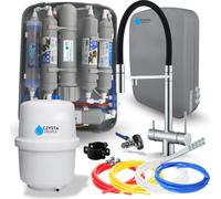 Robinet de cuisine 3 voies Ari HighFlex avec raccord pour filtre à eau, bec pivotant et douchette, chrome, laiton