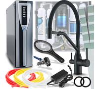 Robinet de cuisine 3 voies Ari Magneto avec douchette extractible, bec pivotant 360°, pour eau filtrée, noir mat