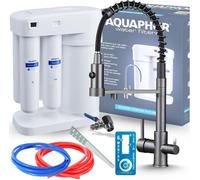 Robinet de cuisine 3 voies Ari Morion avec osmoseur et douchette extractible, bec pivotant, finition graphite