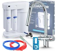 Robinet de cuisine 3 voies Ari Slender avec douchette extractible, bec pivotant, raccord pour filtre à eau, chromé, laiton