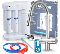 Robinet de cuisine 3 voies Ari Slender avec douchette extractible, bec pivotant, raccord pour filtre à eau, inox brossé