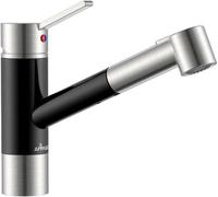 Robinet de cuisine à tête de lion simple, robinet de cuisine haute pression avec tête de buse rétractable, robinet de cuisine haute pression, sans cuir ni nickel, mitigeur de cuisine à une main [breve