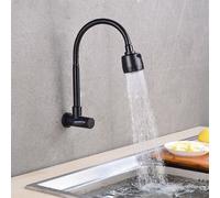 Robinet de cuisine, alimentation en eau froide, fixation murale, flexible, raccordement G1/2, couleur noire