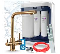 Robinet de cuisine Ari 3 voies, modèle Venom 1, en laiton, pour évier. Livré avec le système de filtration d'eau Aquaphor Ro-202S Pro, installation sous l'évier