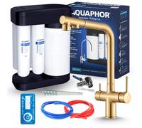 Robinet de cuisine Ari 3 voies, modèle Venom, en laiton, avec douchette extractible. Livré avec un système de filtration d'eau Aquaphor et un boîtier de filtration sous l'évier