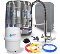 Robinet de cuisine Ari Solid Spring avec filtre à eau RO7 Slim, 7 étapes de filtration, bec pivotant, inox
