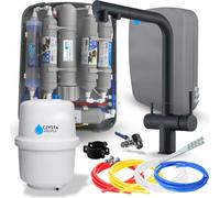 Robinet de cuisine avec filtre à eau Ari Venom 2, mitigeur 3 voies avec douchette extractible, bec pivotant, noir mat