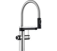 Blanco EVOL-S Pro - Mitigeur d’évier avec bras flexible, douchette et fonction filtrante, inox/noir 526311