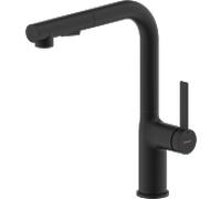 Robinet de cuisine Bravat Torino 3521379 avec douchette extractible, noir mat