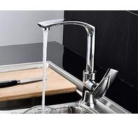 Robinet de Cuisine coloré mitigeur de lavabo monté sur Pont robinets Courts Robinet de lavabo en cuivre Contemporain avec aérateur mélangeur Rotatif Chaud Froid pivotant à 360°, Chrome