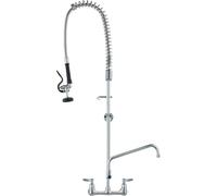 Robinet de cuisine commercial avec douchette extractible pour pré-évier - hauteur 118 cm - trou central 203 mm - bec pivotant 305 mm - robinet d'évier de cuisine en laiton pour montage sur pont - pour