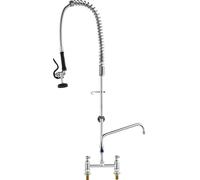 Robinet de cuisine commercial Robinet avec douchette extractible pour pré-évier, hauteur 112 cm, centre 203 mm, bec pivotant 305 mm, robinet d'évier de cuisine en laiton à monter sur le dessus, pour é