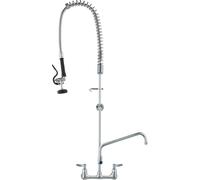 Robinet de cuisine commercial VEVOR Robinet avec douchette extractible pour le pré-évier, hauteur 118 cm, centre 203 mm, bec pivotant 305 mm, robinet d'évier de cuisine en laiton à monter sur le dessu
