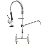 Robinet de cuisine commercial VEVOR Robinet avec douchette extractible pour pré-évier, hauteur 66 cm, centre 203 mm, bec pivotant 305 mm, robinet d'évier de cuisine en laiton à monter sur le dessus, p