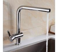 Robinet de Cuisine en Pierre de Quartz, Peinture sablée, Rotation à 360 degrés, Couleur Avoine en cuivre, Robinet Chaud Froid, mitigeur d'évier pivotant à 360° monté sur Le Pont, Blanc