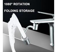 Robinet de cuisine et de salle de bains avec rallonge pivotante et filtre - aérateur à double réglage - rotation à 1440 degrés - métal - double réglage.