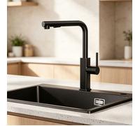 Robinet de cuisine extractible - CECIPA MAX - Inox 304 sans plomb - Rotation 360° - Douchette extractible 40 cm