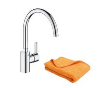 Robinet de cuisine GROHE Feel Quickfix chromé + microfibre