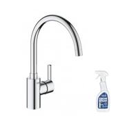 Robinet de cuisine GROHE Feel Quickfix chromé + nettoyant GrohClean