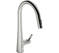 Robinet de cuisine Hansa Hansadesigno Style 51372283 Fonctionnement à piles, pivotante , projection 200 mm, chromé