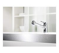 robinet de cuisine Hansa Hansamix 01361183 basse pression, projection 235 mm, chromé