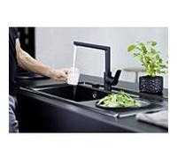 robinet de cuisine Hansa Hansatwist pivotante , projection 193mm, noir mat