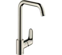 robinet de cuisine Hansgrohe Focus M41, monocommande, hauteur 260 mm, technologie EcoSmart, 1 jet, finition en acier inoxydable