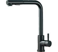 Robinet de cuisine, inox, extractible, noir mat-304