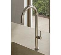 Robinet de cuisine Kludi AUREA 55803N575 à commande latérale, inox nickel brossé
