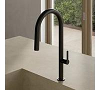 Robinet de cuisine Kludi AUREA 558526675 avec douchette extractible, noir mat profond