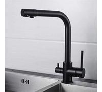 Robinet de Cuisine mélangeur d'eau Froide Chaude Peinture en cuivre Noir Robinet d'évier de Cuisine Rotatif poignée Unique, 09A