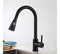 Robinet de Cuisine mélangeur d'eau Froide Chaude Peinture en cuivre Noir Robinet d'évier de Cuisine Rotatif poignée Unique, 09A