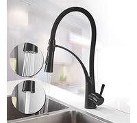 Robinet de Cuisine mélangeur d'eau Froide Chaude Peinture en cuivre Noir Robinet d'évier de Cuisine Rotatif poignée Unique, 09A