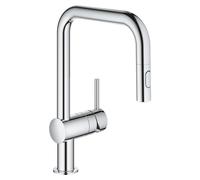 Robinet de cuisine Minta, extractible, système EasyDock, en laiton, chromé