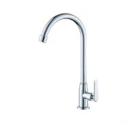 Robinet de cuisine monobloc pivotant à 360° en nickel brossé à levier | Robinet d'évier d'eau froide en acier sans plomb avec cartouche d'économie d'eau, pour évier de buanderie extérieur