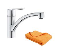 Robinet de cuisine monocommande bec bas GROHE Start 2021 + microfibre