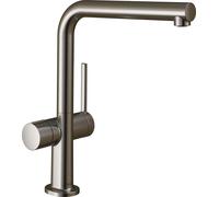 Robinet de cuisine monocommande Hansgrohe Talis M54, angle de rotation de 270°, vanne de fermeture intégrée, 1 jet, finition en acier inoxydable