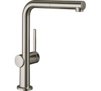 Robinet de cuisine monocommande Hansgrohe Talis M54, angle d'ouverture de 270°, adapté aux systèmes à faible pression et aux chauffe-eau ouverts, douchette extractible, 1 jet, finition en acier inoxyd