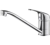 Robinet de cuisine monocommande Unyqoos®, finition chrome argenté – pivotant à 360°, en laiton, cartouche en céramique de 40 mm (KTW), raccords en PEX s DVGW