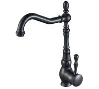 Robinet de cuisine noir pivotant - Virex® - Bec pivotant à 360° - Mitigeur d'évier - Laiton massif - Économie d'eau