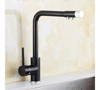 Robinet de Cuisine Peinture Noire Robinet d'eau Potable à 3 Voies Robinet mitigeur d'évier d'eau filtrée Rotation à 360 degrés Robinet d'évier de Cuisine