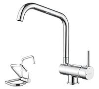 Robinet de cuisine pliable Ibergrif, robinet pivotant à 360° pour évier, robinet encastré en acier inoxydable 304, robinet d'eau chaude et froide - M22106