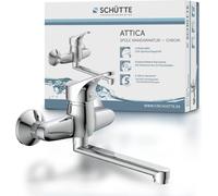 Robinet de cuisine SCHÜTTE ATTICA, robinet pivotant cuisine pour montage mural, mitigeur cuisine, chrome