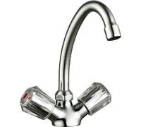 Robinet de cuisine SCHÜTTE DUO MIX II, robinet basse pression cuisine, robinet pivotant cuisine, mitigeur cuisine en chrome