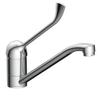 Robinet de cuisine SCHÜTTE VITAL, Robinet cuisine avec levier allongé, Mitigeur Cuisine orientable, Mitigeur Évier Chrome