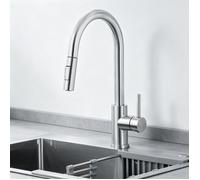 Robinet de Cuisine - SOFETIY MAX - Rotatif 360° - Douchette Extractible 45CM - 2 Fonctions Jet - Inox Brossé