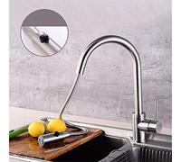 Robinet de Cuisine Tout en cuivre, Interrupteur à clé, Sortie d'eau, Robinet d'évier de Cuisine chromé, tête de pulvérisation extractible à Une Seule Main.