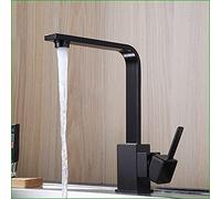 Robinet de Cuisine Tout en cuivre, Peinture en aérosol Noire, Robinet d'évier de Cuisine, Robinet de lavabo mélangeur d'eau Chaude, Robinet Rotatif